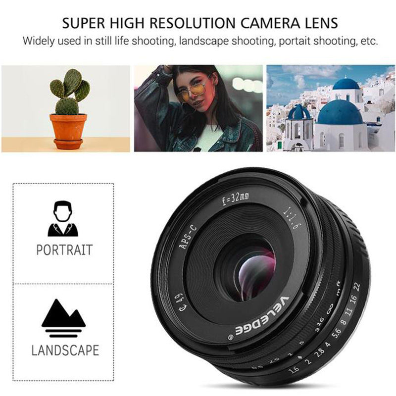 VELEDGE 32mm F1.6 Large Aperture Manual Focus Lens for Fujifilm X-T X-PRO X-E Mirrorless Digital Camera VELEDGE 32mm F1.6 Large Aperture Manual Focus Lens for Fujifilm X-T X-PRO X-E Mirrorless Digital Camera
